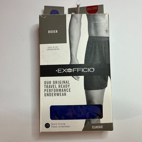 ExOfficio Men's Royal Blue Give-N-Go Boxer - Size 2XL - NWT - Picture 2 of 4
